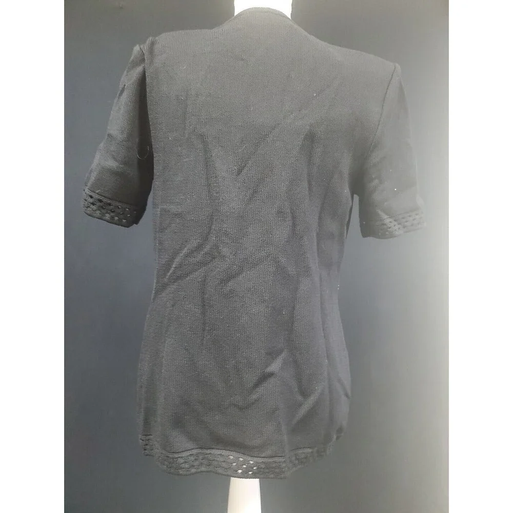 St. John Collection Santana Black Knit Sweater (Size 2) Tank (Size P) Set